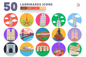 50 Landmarks Icons