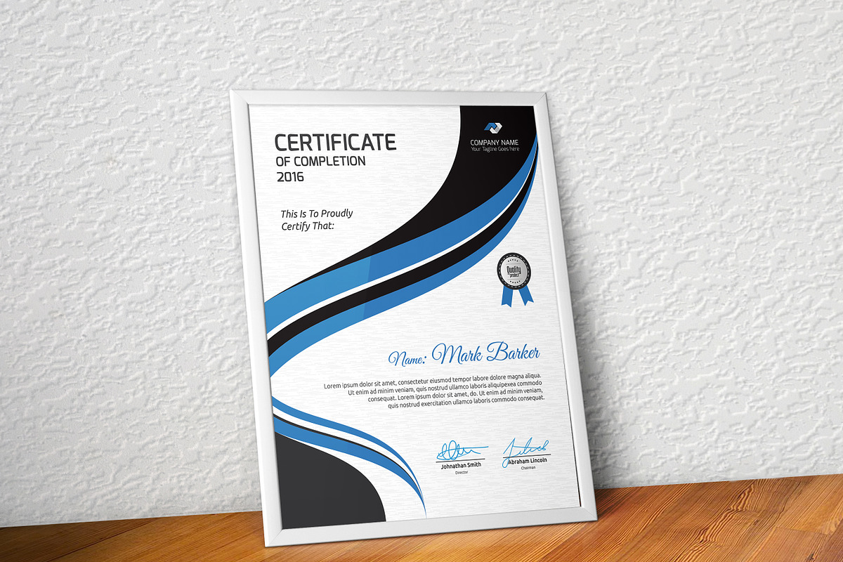 Certificate Word | PSD | AI, a Stationery Template by Curve Design (Photo 3 of 3)