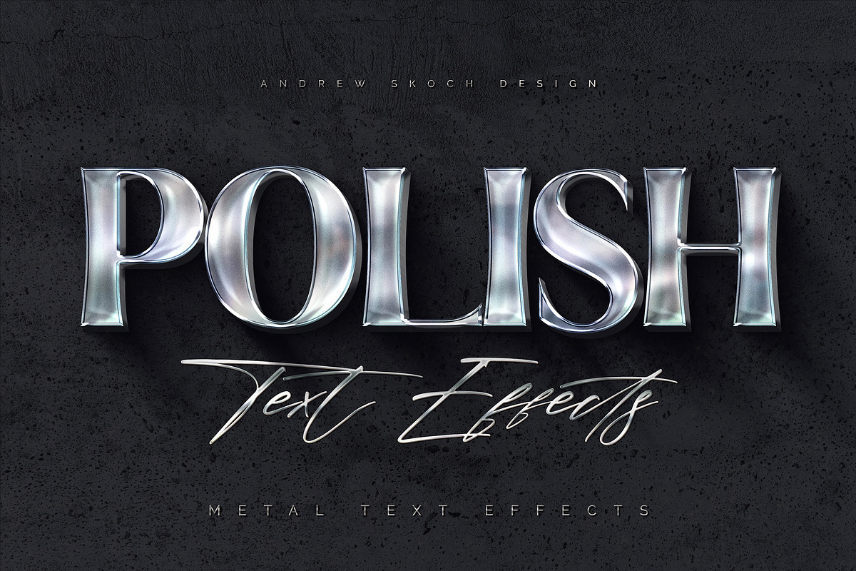 Polished Metal Text Effects, a Layer Style Add-On by Andrew Skoch Design (Photo 7 of 10)