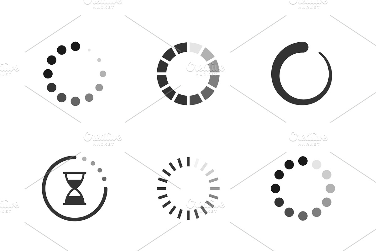 Set icons of loading progress, a Solid Icon by motorama (Photo 1 of 2)
