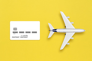 Model of airplane and credit card