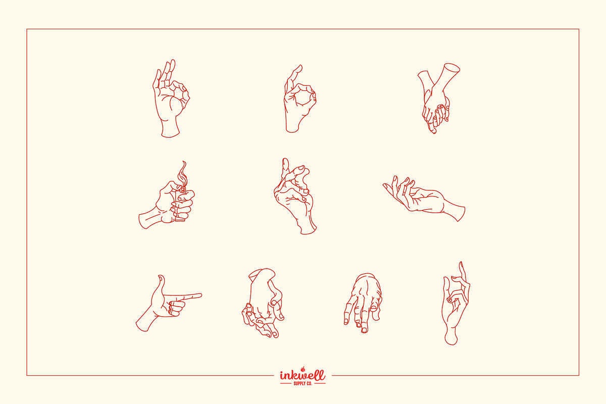 Vector Hand Illustrations Set 2, an Illustration by Inkwell Supply Co (Photo 9 of 27)