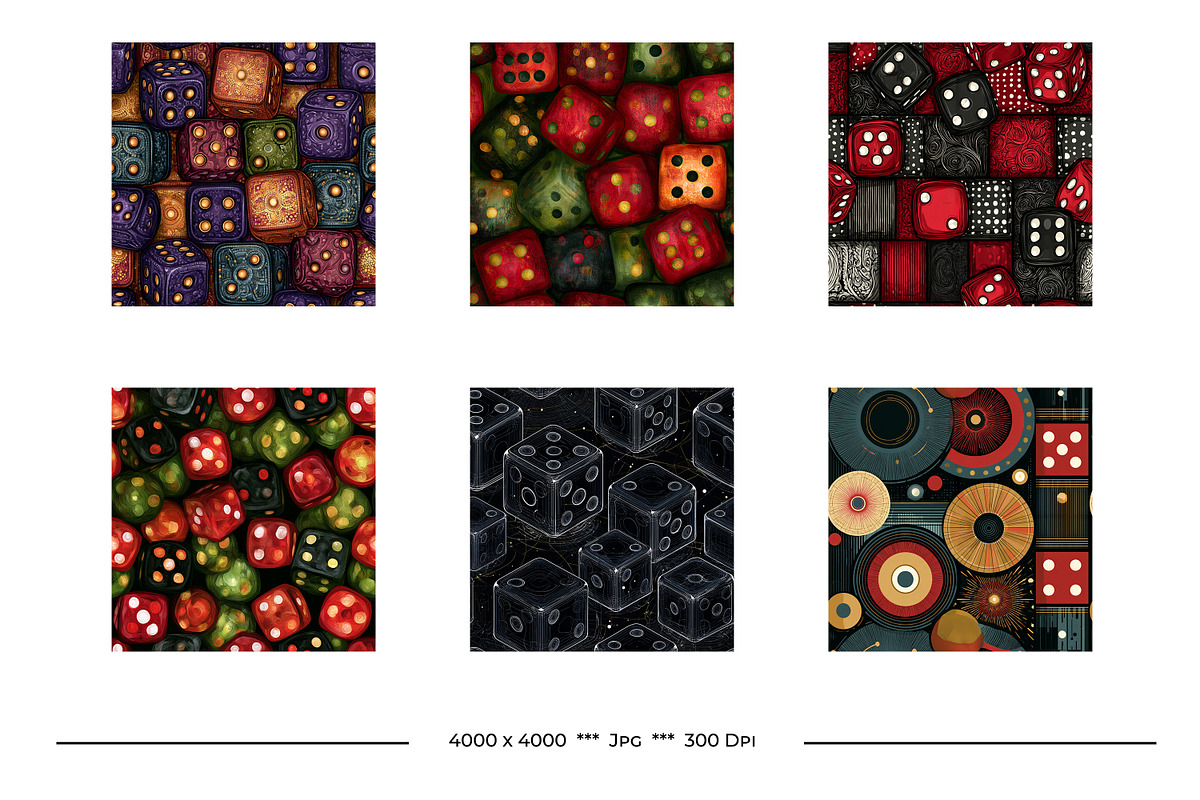 Dice Retro Art Style Patterns, a Pattern Graphic by karenfoleyphoto (Photo 7 of 10)
