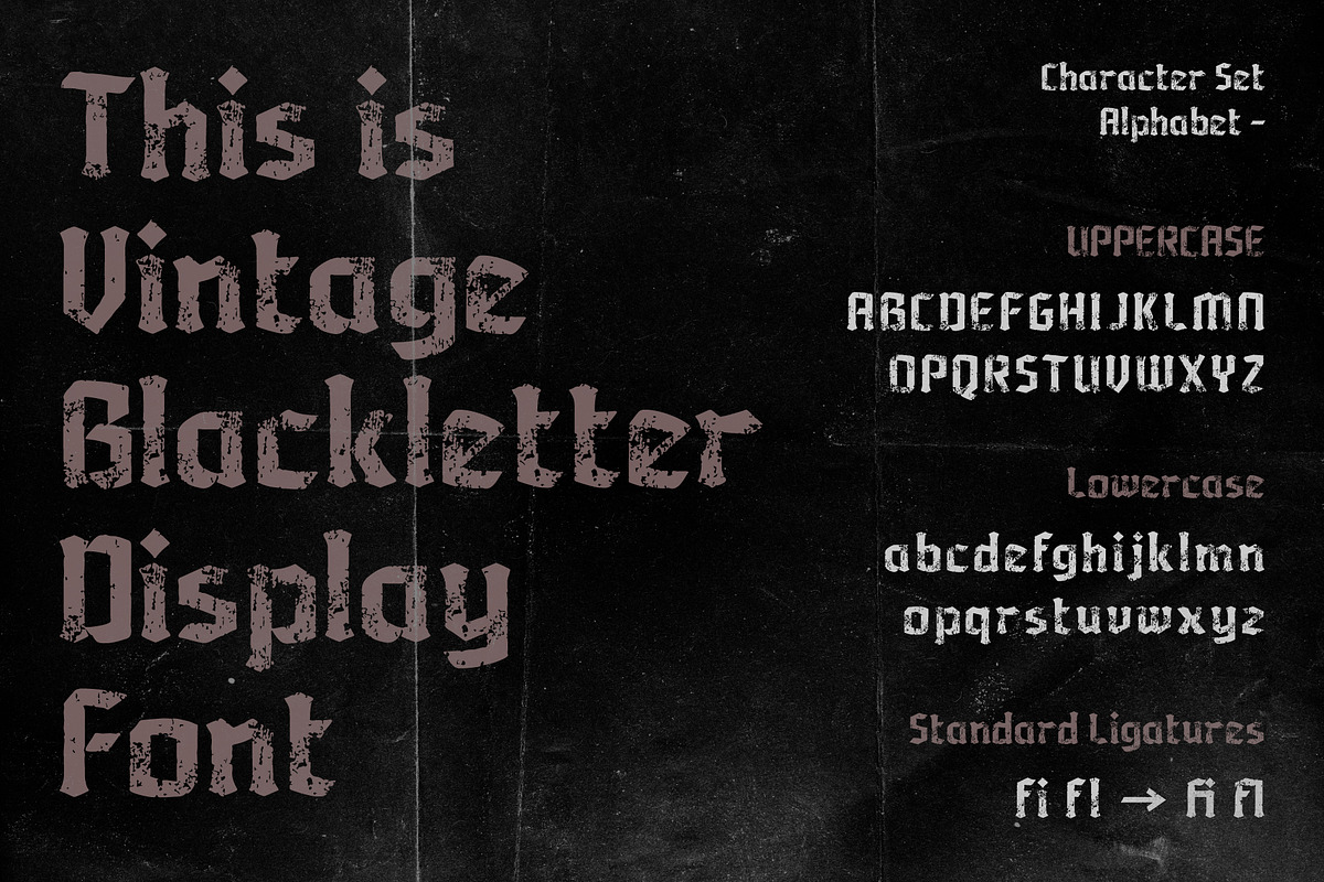 Grublack - Vintage Blackletter Font, a Blackletter Font by Drizy (Photo 3 of 10)