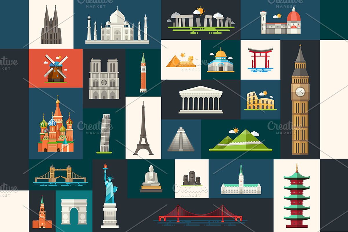Famous Landmarks Big Box + Postcard, a Templates & Theme by Boyko Pictures (Photo 9 of 10)