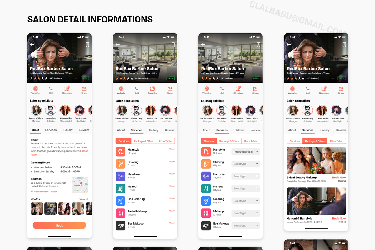 Barber Haircut, Salon & Beauty UI KI, an App Template by UX Design Master (Photo 13 of 14)
