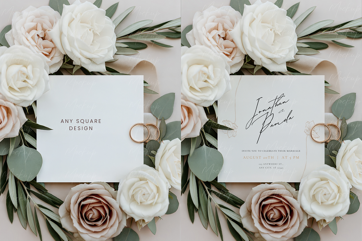 Square Wedding Mockup Rings, a Product Mockup by TatiMockup (Photo 2 of 3)