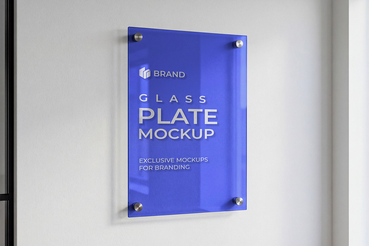 Glass Plaque Wall Sign Mockup, an Advertising Mockup by graphypix (Photo 1 of 4)