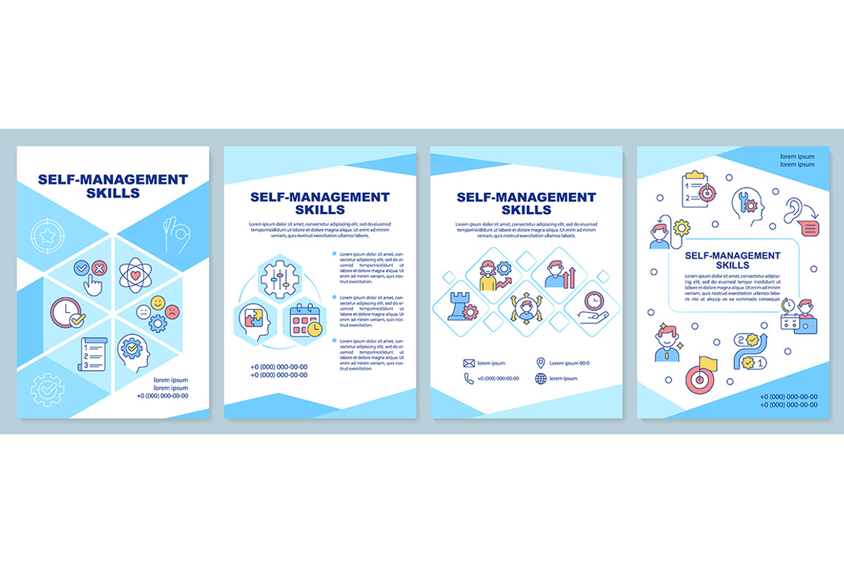 Self-management skills blue brochure, a Brochure Template by IMG Visuals