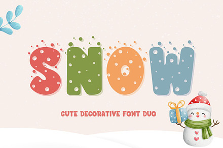 Snow | Cute Font Duo, a Symbol Font by AnningArts