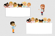 Multicultural Children Hold Poster, an Education Illustration by FoxyImage (Thumbnail 3 of 4)