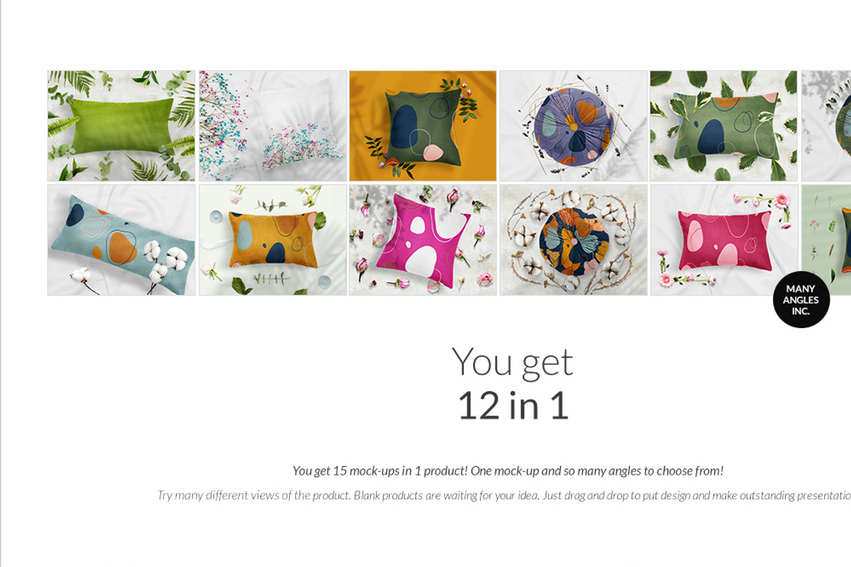 Pillows vol.4: with floral elements, a Print Template by Mocca Mockups Store (Photo 5 of 29)