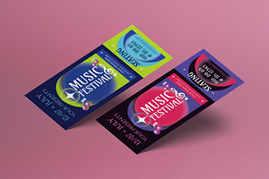 Black 3D Music Fest Ticket, a Card Template by graphicook