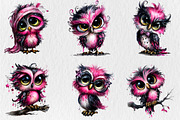 Whimsical Quirky Owl Clipart, a Seasonal Illustration by Rose Art (Thumbnail 3 of 7)