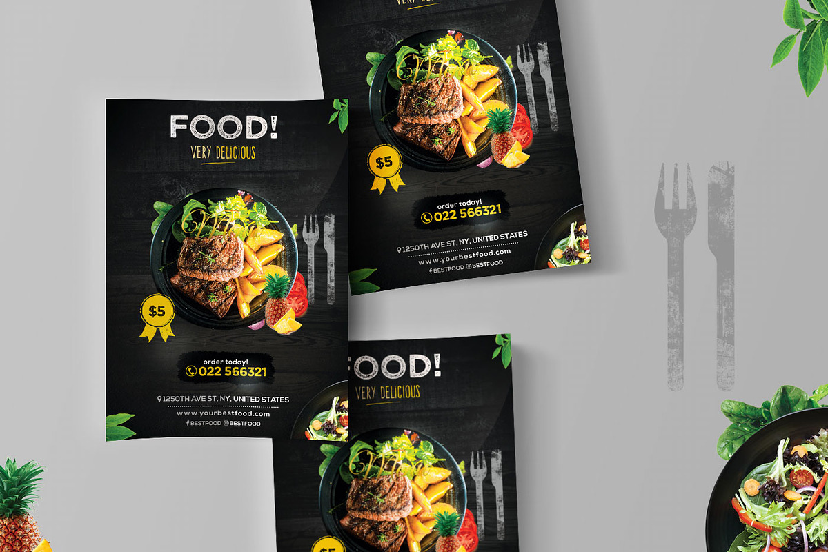 Modern Food Flyer Promotion, a Flyer Template by PixelsDesign (Photo 2 of 3)