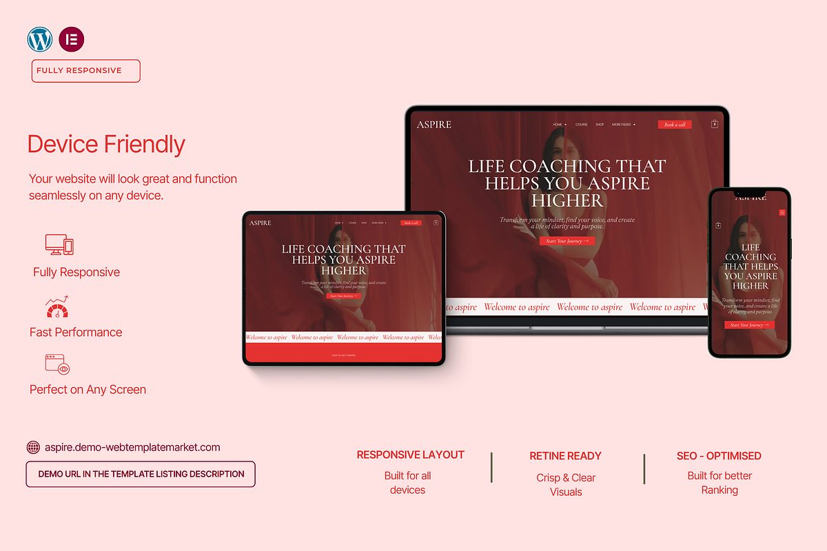 Feminine Coach WordPress Template, a WordPress Template by Web Template Market (Photo 4 of 9)