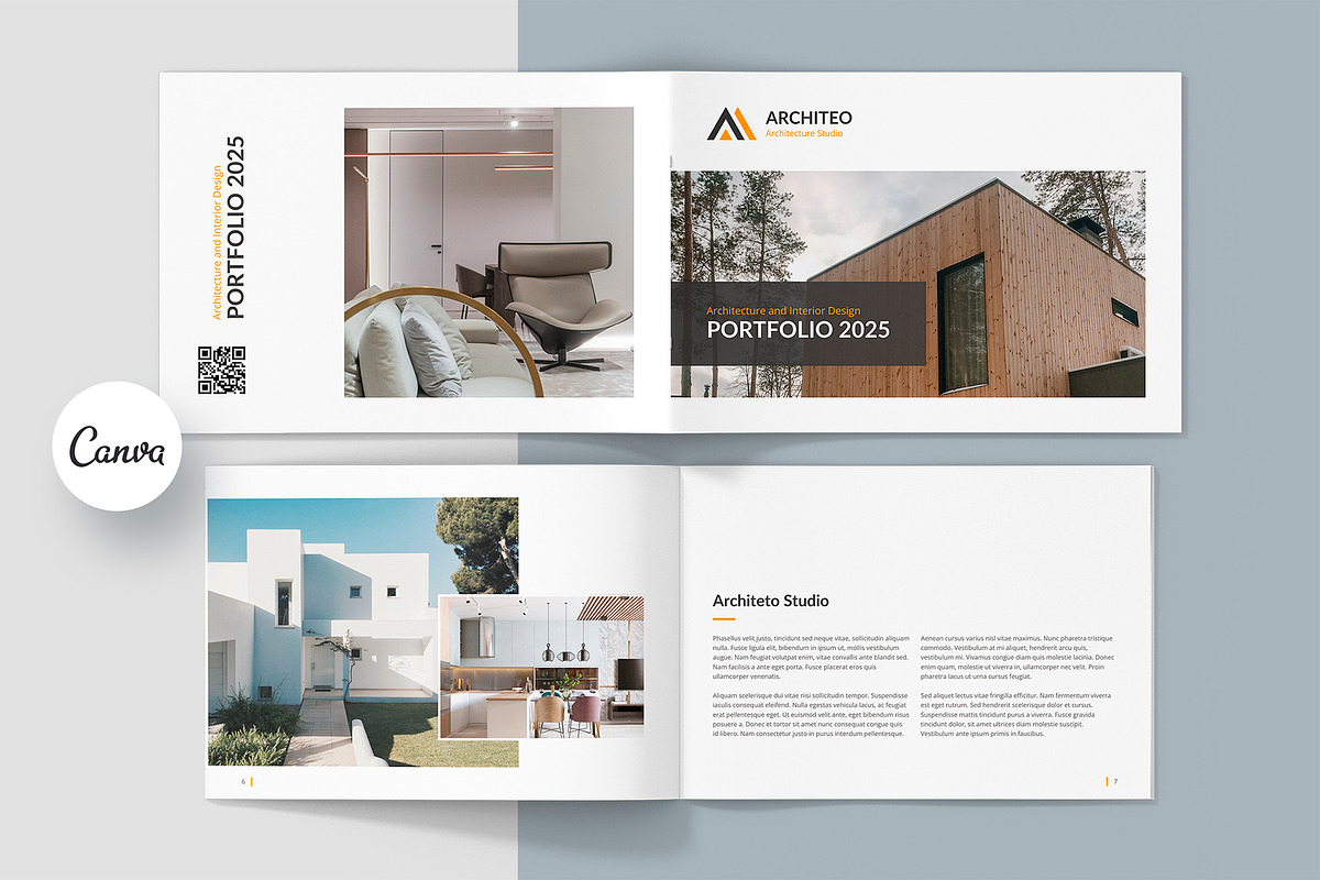 Architeo Portfolio Landscape Canva, a Brochure Template by artbart (Photo 1 of 6)