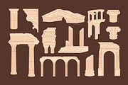 Ancient architecture ruins set, a Decorative Illustration by PaperTrident (Thumbnail 1 of 4)