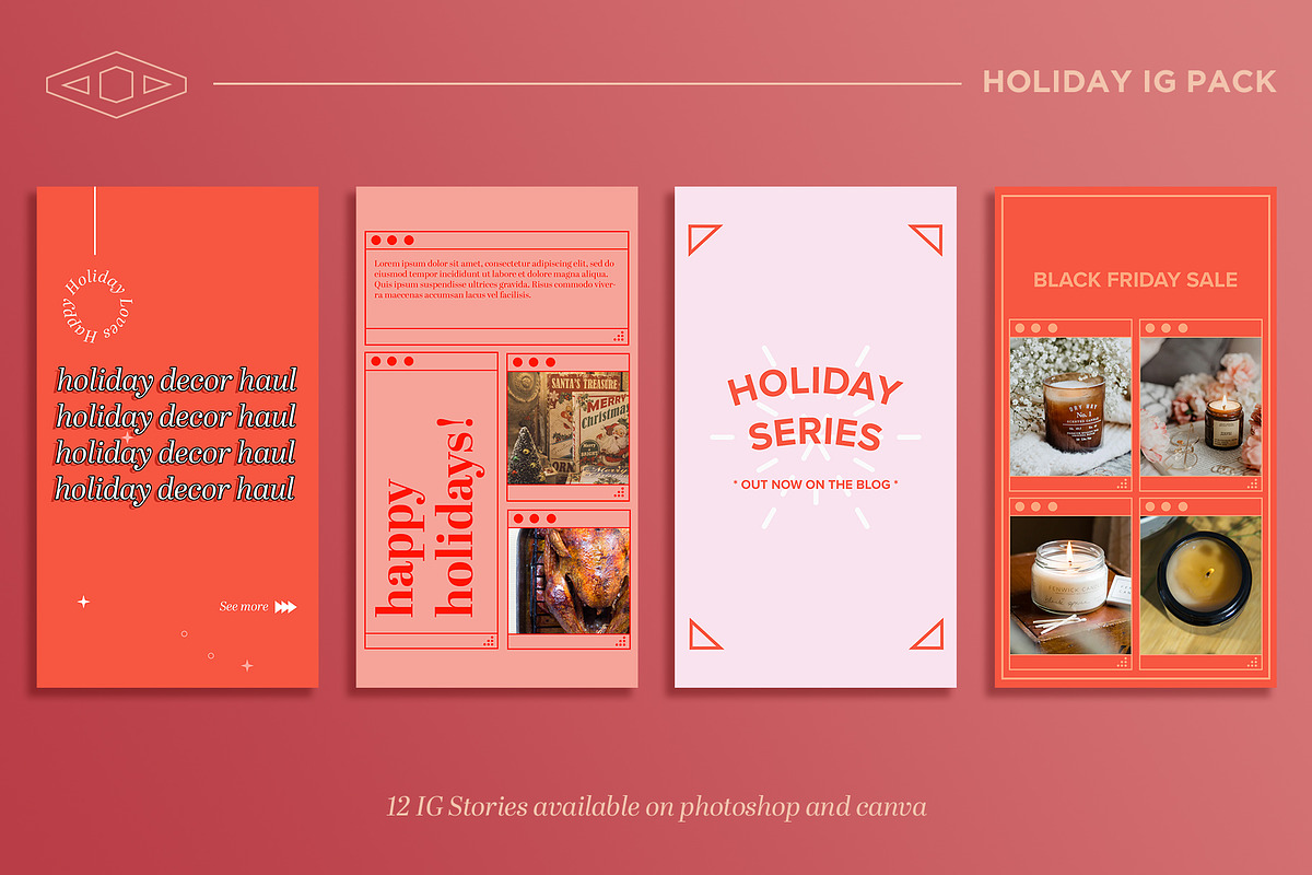 Holiday IG Kit in PSD & CANVA, a Social Media Template by Tangerine Nation (Photo 5 of 9)