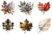 Autumn Plaid Leaf Clipart, an Illustration by DreamArtGraphic (Thumbnail 3 of 4)