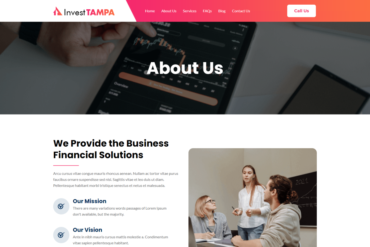 InvestTampa - Business Elementor Kit, a WordPress Template by Techeshta Solutions (Photo 3 of 6)