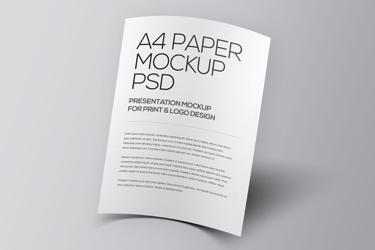 3 Floating A4 Paper Mockups, a Print Template by Medialoot
