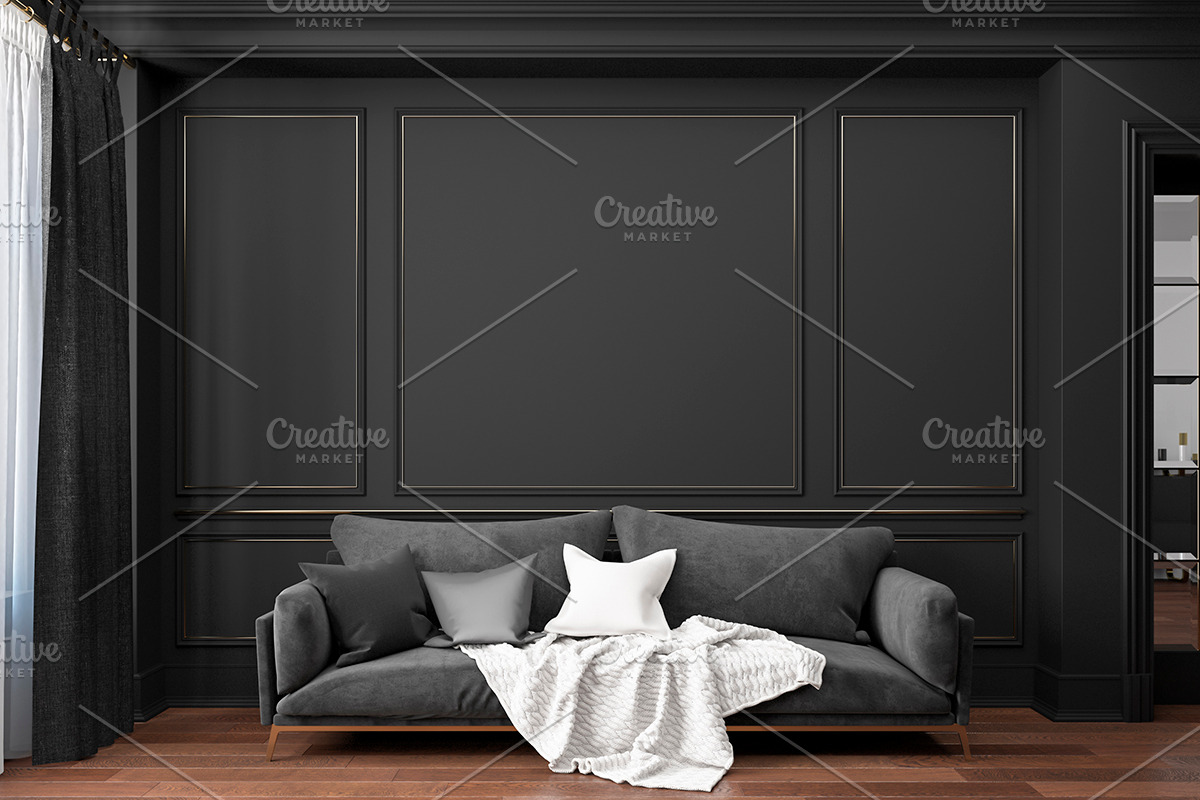 Classic interior with sofa 2 colors, a Household Mockup by YKvisual (Photo 3 of 3)