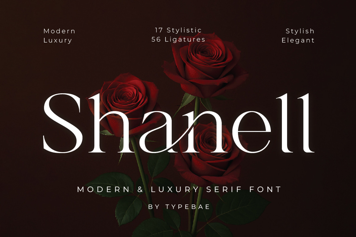 Shanell - Modern & Luxury Serif Font, a Serif Font by Typebae (Photo 1 of 12)