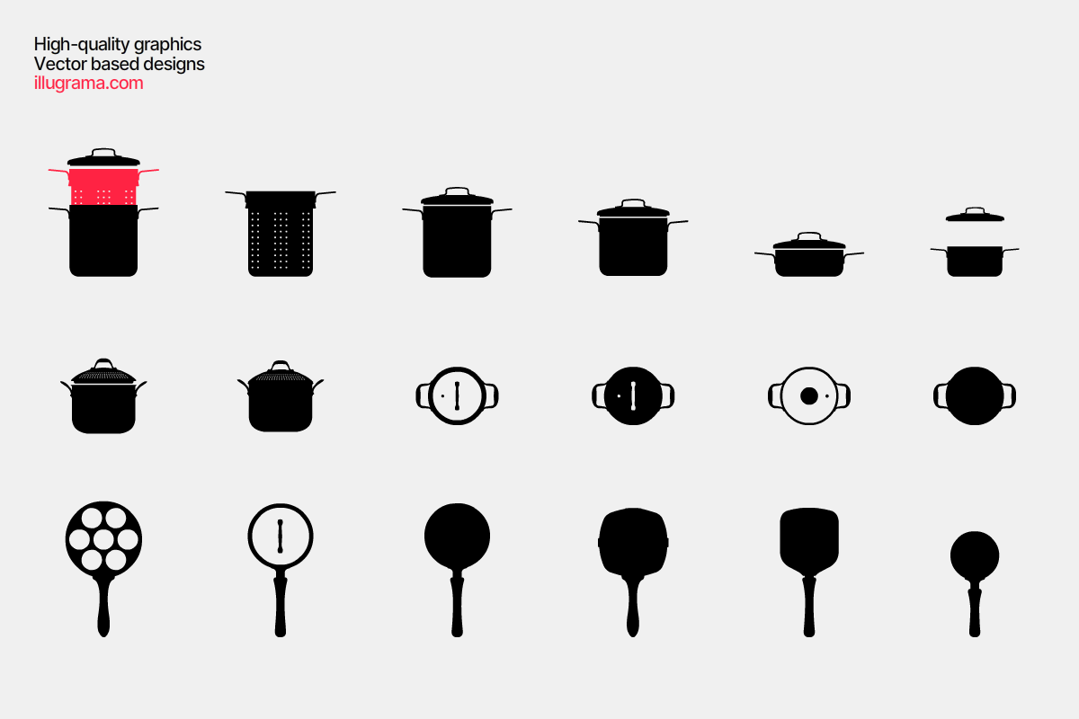 Kitchen Utensils - Modern Graphics, a Food Illustration by illugrama (Photo 14 of 16)