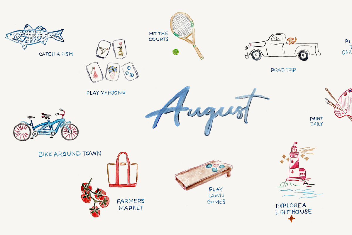 August Iphone & Desktop Wallpaper, a Seasonal Illustration by Studio E Bloom