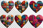 Patchwork Heart Valentine's Day Clip, an Illustration by SVGArt (Thumbnail 4 of 8)