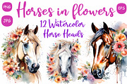 Horse with Flowers, an Animal Illustration by Michiru13 (Thumbnail 1 of 3)