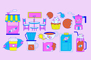 Pink Coffee Shop Illustration Set, an Object Illustration by graphicook (Thumbnail 2 of 6)