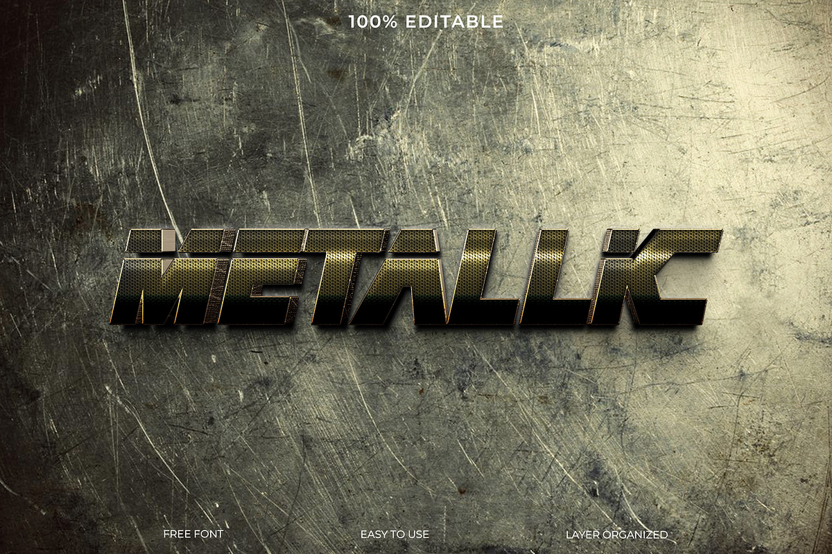 Metallic  3d text effect style, a Layer Style Add-On by Imamul001