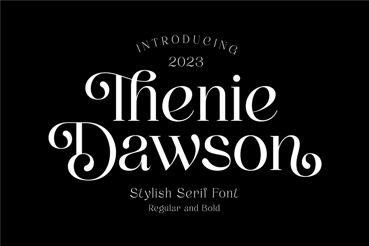 Thenie Dawson - Stylish Serif Font, a Serif Font by Grezline Studio (Photo 1 of 12)