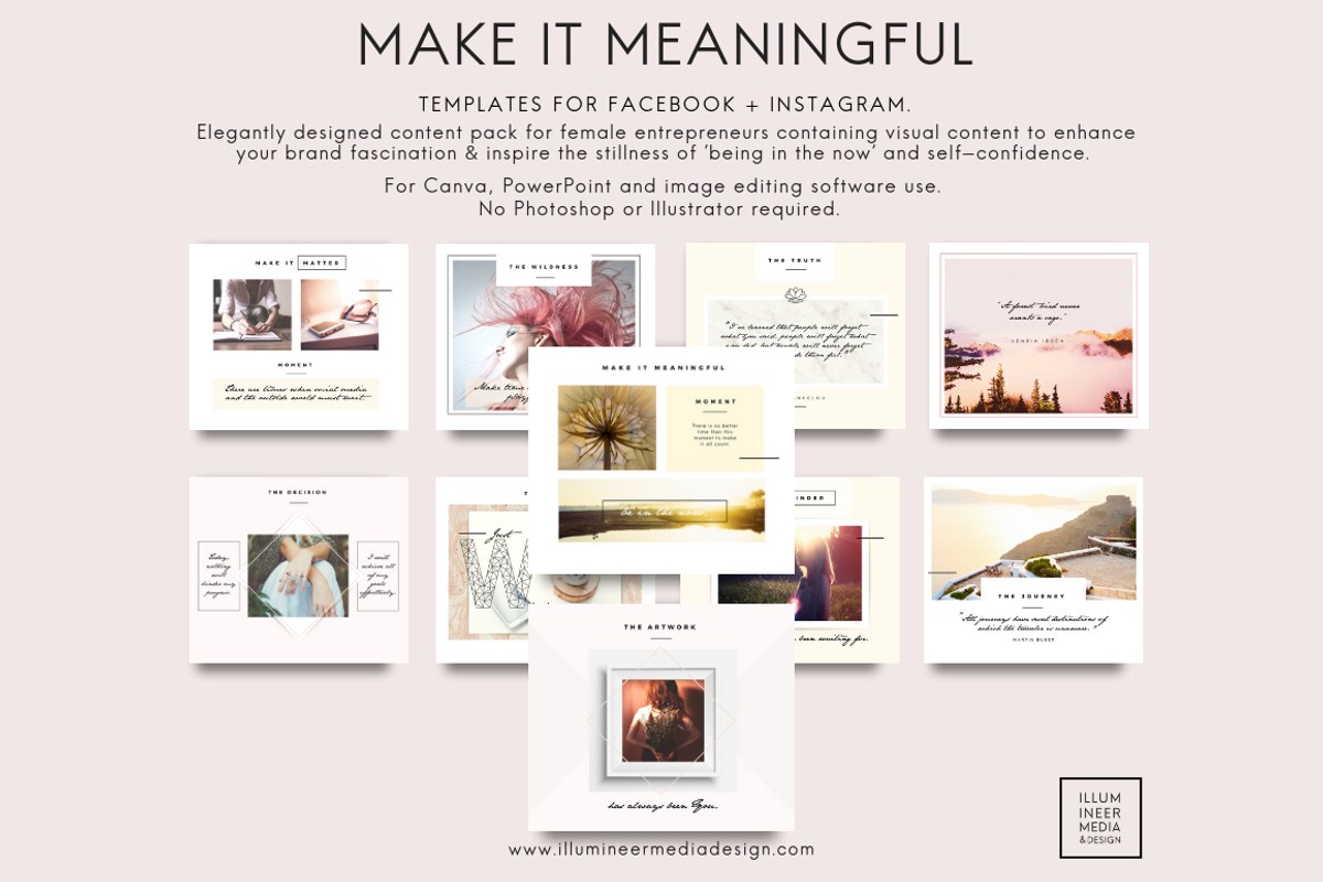 MAKE IT MEANINGFUL Social Media Pack, a Social Media Template by Illumineer Media & Design (Photo 2 of 5)