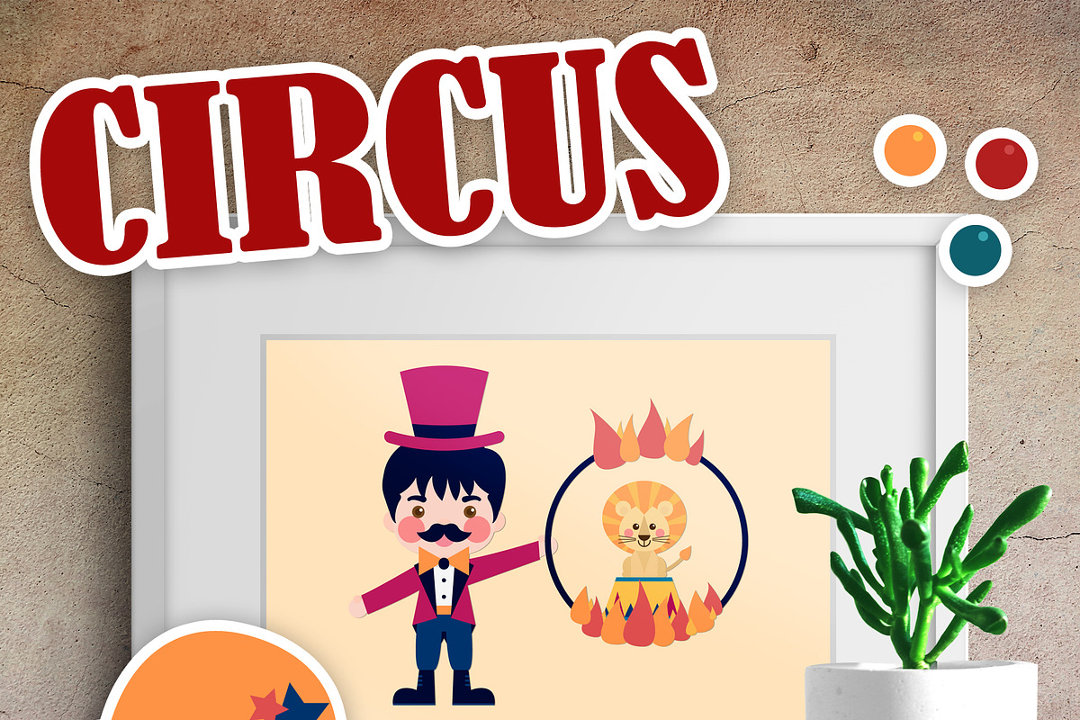 Circus Digital Clip Art, a Person Illustration by Cozy Cat Design (Photo 5 of 6)