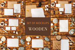 Set Mockups. WOODEN