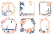 Hand Drawn Coastal Summer Frames PNG, an Illustration by Designking (Thumbnail 3 of 4)