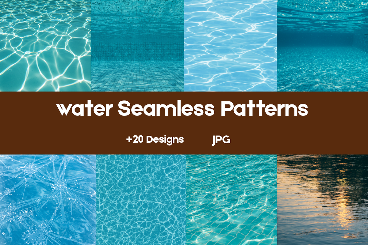 Water Seamless Pattern Digital Paper, a Texture Illustration by BerryPieArt (Photo 1 of 3)