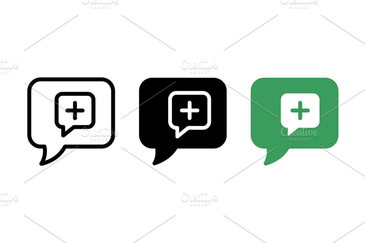Chat Plus Icon Vector Art, a Solid Icon by Artonix (Photo 2 of 2)