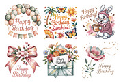 Happy Birthday Designs Bundle 25 PNG, a Decorative Illustration by Whimsy Brush Studio (Thumbnail 3 of 9)