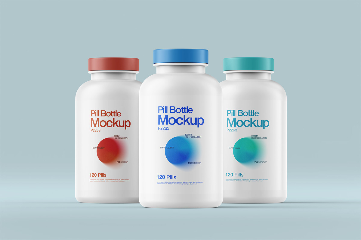 Pill Bottle and Box Packaging Mockup, a Packaging Mockup by Ram Studio LLC (Photo 3 of 13)