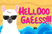 Summer Llama - Extra Llama Drawing, a Font by Dm Studio (Thumbnail 9 of 9)
