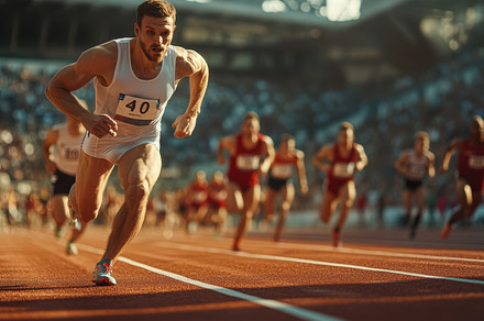 Athlete Winning Track Race Running F, a Background Photo by Pixeness