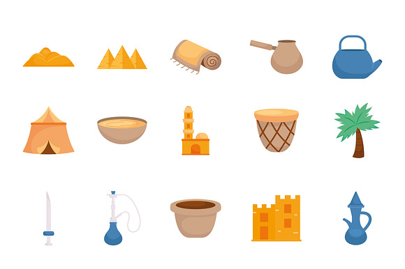 Bedouin Culture Elements Vector Set preview 2