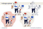 Multitasking working mom, a Work Illustration by Travel Illustration Shop (Thumbnail 2 of 4)