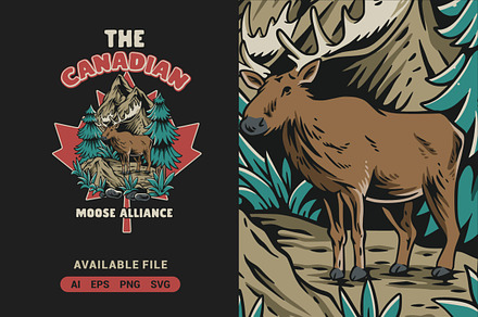 Canada Moose Vector Illustration