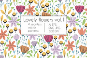 Lovely Flowers Seamless patterns, a Pattern Graphic by Anel_S (Thumbnail 1 of 6)