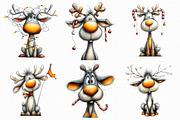 Quirky Reindeer Clipart, an Illustration by Libby Wishes (Thumbnail 4 of 7)